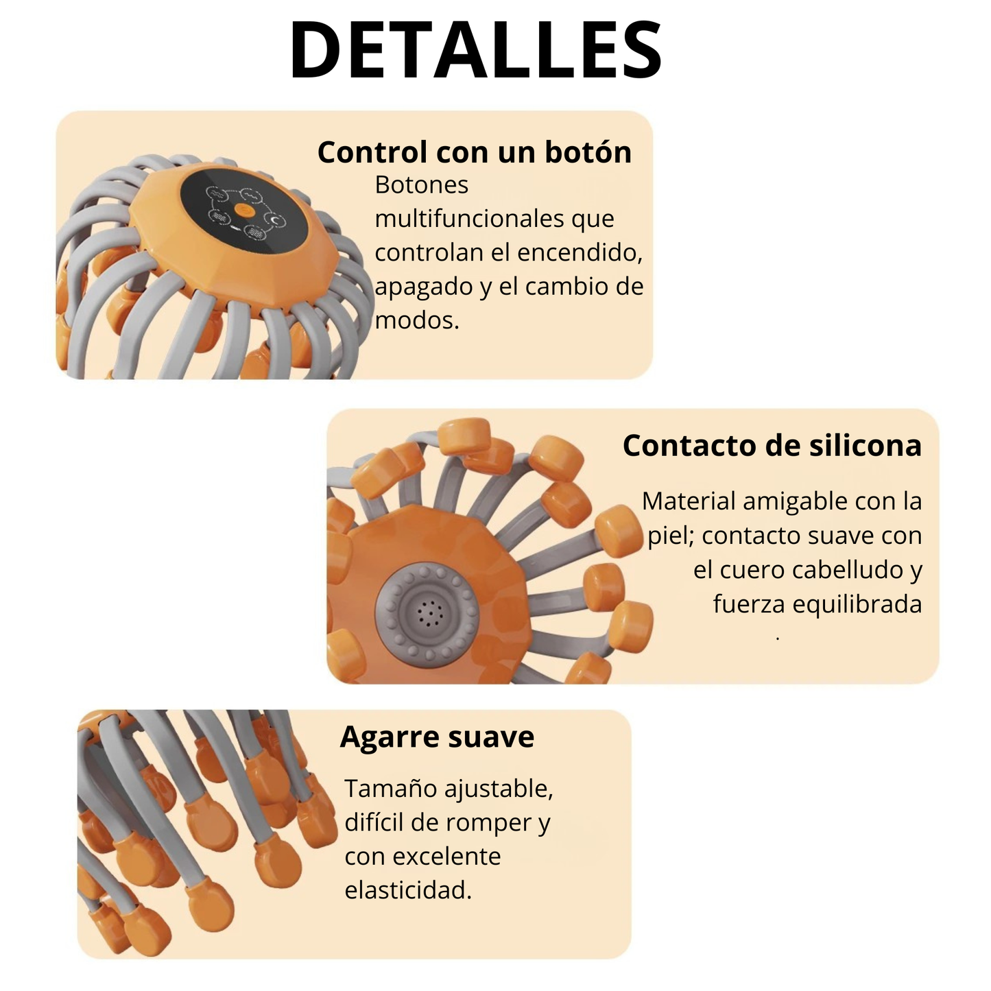 Masajeador de Cabeza 20 Puntas – Alivia Estrés en 10 Segundos