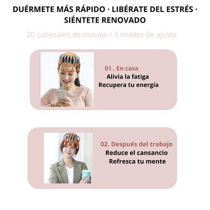 Masajeador de Cabeza 20 Puntas – Alivia Estrés en 10 Segundos