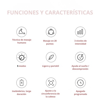 Masajeador de Cabeza 20 Puntas – Alivia Estrés en 10 Segundos