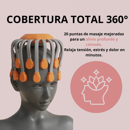 Masajeador de Cabeza 20 Puntas – Alivia Estrés en 10 Segundos